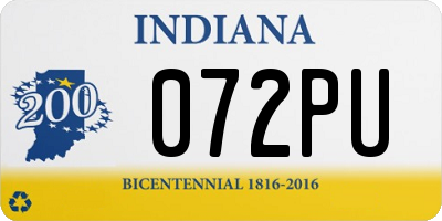 IN license plate 072PU