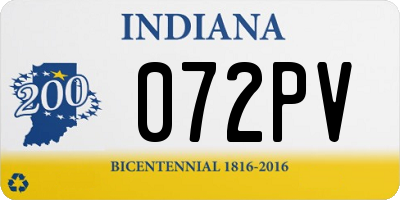 IN license plate 072PV