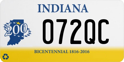 IN license plate 072QC