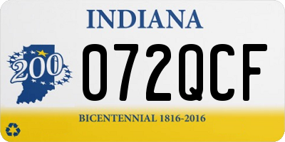 IN license plate 072QCF