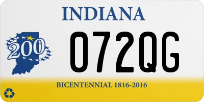 IN license plate 072QG