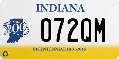 IN license plate 072QM