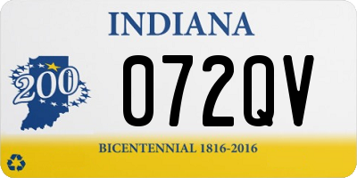 IN license plate 072QV