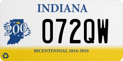 IN license plate 072QW