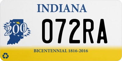 IN license plate 072RA