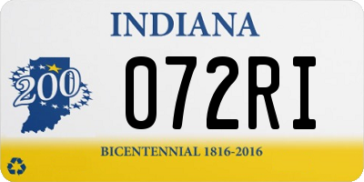 IN license plate 072RI