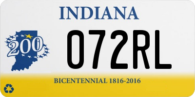 IN license plate 072RL