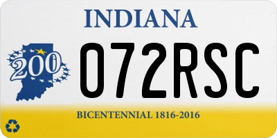 IN license plate 072RSC