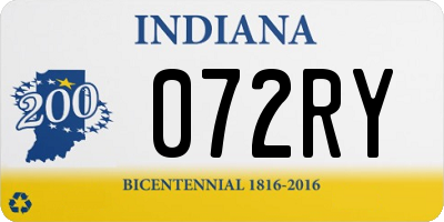 IN license plate 072RY