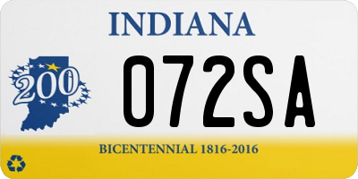 IN license plate 072SA