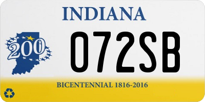 IN license plate 072SB