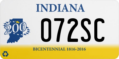 IN license plate 072SC