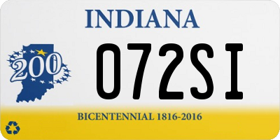 IN license plate 072SI