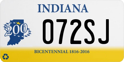 IN license plate 072SJ