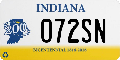 IN license plate 072SN