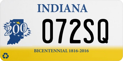 IN license plate 072SQ