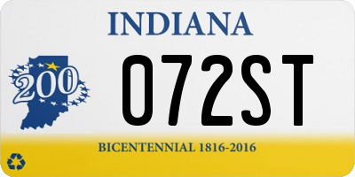 IN license plate 072ST