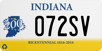 IN license plate 072SV