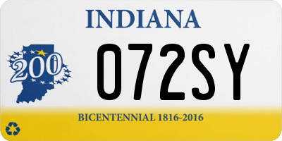 IN license plate 072SY