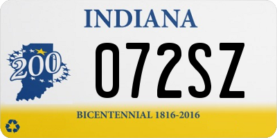 IN license plate 072SZ
