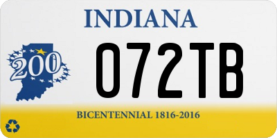 IN license plate 072TB