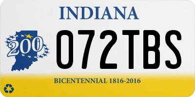 IN license plate 072TBS