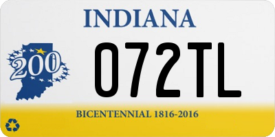 IN license plate 072TL