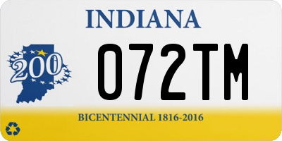 IN license plate 072TM