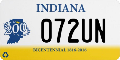 IN license plate 072UN