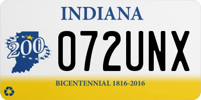 IN license plate 072UNX