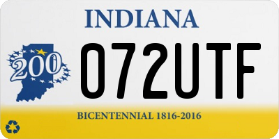 IN license plate 072UTF