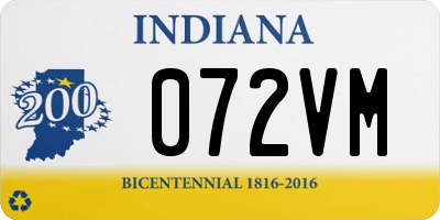 IN license plate 072VM