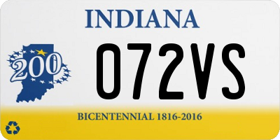 IN license plate 072VS