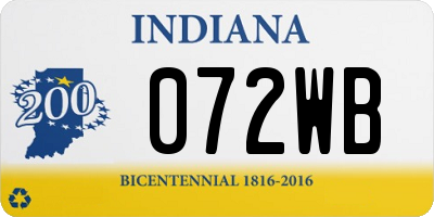 IN license plate 072WB