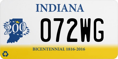 IN license plate 072WG
