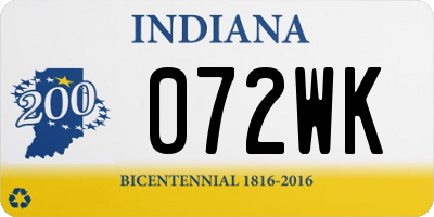 IN license plate 072WK