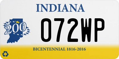 IN license plate 072WP