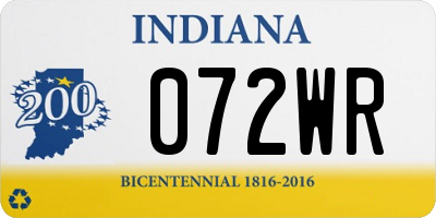 IN license plate 072WR