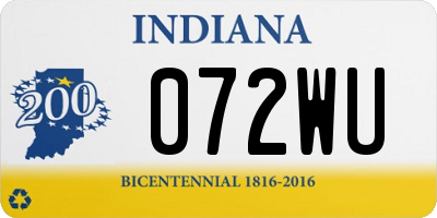 IN license plate 072WU