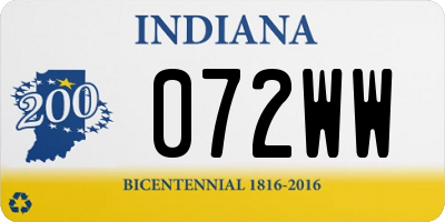 IN license plate 072WW