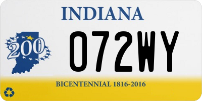 IN license plate 072WY