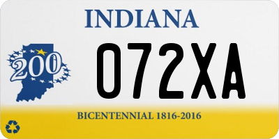 IN license plate 072XA