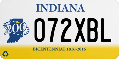 IN license plate 072XBL