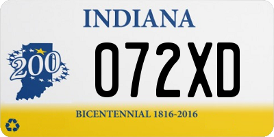 IN license plate 072XD