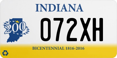 IN license plate 072XH