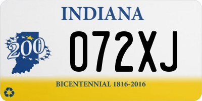 IN license plate 072XJ