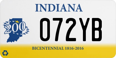 IN license plate 072YB