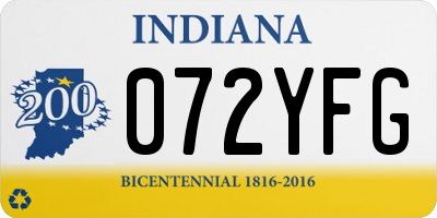 IN license plate 072YFG