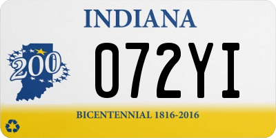 IN license plate 072YI