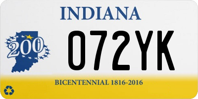 IN license plate 072YK